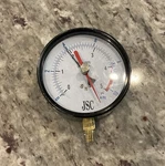 Jones Stephens 4" Dual Scale Gas Test Gauge 5 Psi Oem. Fixed Price $19.00.