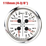 Pro 110MM 4 In Multi-function Water Temp Oil Pressure Bar Fuel Level Volt. Fixed Price $69.82.