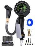 Azuno Bike Tire Inflator With Pressure Gauge, New Storage, Pointer Black. Fixed Price $39.98.