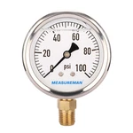 2-1/2" Dial Size, Glycerin Filled Plumbing Pressure Gauge, 0-100PSI, Stainless. Fixed Price $23.39.