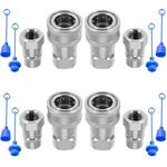 Cplbrb 3/8" Npt Hydraulic Quick Connect Tractor Couplers Withdust Caps Ag I.... Fixed Price $80.77.