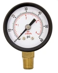 1-1/2" Utility Pressure Gauge, 1/8" Npt, Lower Mount, 0-60PSI. Fixed Price $6.42.