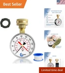 Versatile Water Pressure Gauge With 3/4" Hose Thread For Indoor & Outdoor Use. Fixed Price $16.99.