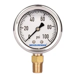 Measureman 2" Dial Size, Glycerin Filled Plumbing Pressure Gauge, 0-100PSI, Blac. Fixed Price $14.21.