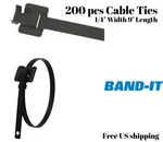 Band-it AE112 Stainless Steel Cable Ties 1/4" X 9" Black Metal Zip 200PCS. Fixed Price $42.50.