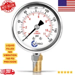 160 Psi Liquid Filled Pressure Gauge 2.5" Dial 1/4" Npt Hvac Air Oil. Fixed Price $23.99.