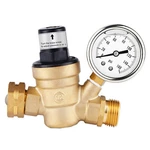 Water Pressure Regulator For Rv Lead-free Brass Adjustable Reducer Gauge 3/4". Fixed Price $22.00.