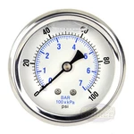 100 Psi Air Pressure Gauge Liquid Filled Center Back Mount 2.5" Face 202L-254E. Fixed Price $26.95.
