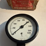 New Nib Vintage Ashcroft Gauge 1056S 3 1/2 Inch Diameter Steel 1500 Psi. Fixed Price $59.99.