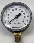 Ashcroft Pressure Gauge 1/2 60PSI. Fixed Price $12.99.