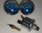 Gauges Kit- 52 Electrical Water Temp +oil Pressure Sensor Units Blue Chrome. Fixed Price $26.60.