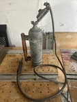 Vintage Prest-o-lite Steel Acetylene Tank With Bottom Gauge Very Rare. Fixed Price $250.00.