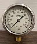 Oci Pressure Gauge 2.5 Face 0-200PSI 1/4 Lower Conn Glycerine Flld 3034L 200L. Fixed Price $34.99.
