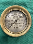 Antique 1918 General Fire Extinguisher Water Pressure Gauge Brass 5 1/2 Dia. Fixed Price $150.00.