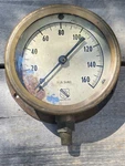 Antique Gauge Lb. Subd. 1850 Ashcroft Usa Face Brass & Fitting 0-160. Fixed Price $32.40.