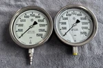 Two Mcdaniel 316 Ss Tube & Socket Liquid Filled Gauge 15000 Psi 7" Dial 1/2" Npt. Fixed Price $75.00.