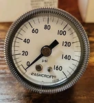 Ashcroft 1.5" 0-160 Psi Gauge 15W1001TH 01B Xuc 160# Panel Mount. Fixed Price $14.99.