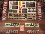 *oem Kubota Bx 2350 Tractor Kit Decals Sticker Full Set Restore. Fixed Price $141.08.