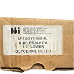 Weiss Instruments LF4UGY1-060-4L Glycerine Filled Pressure Gauge 0-60 Psi Kpa. Fixed Price $22.39.