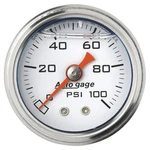 Auto Meter Fuel Pressure Gauge 2177; 0-100 Psi 1-1/2 In. Wht/blk, Liquid Filled. Fixed Price $57.79.