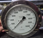 Noshok 10,000 Psi 6IN 60-410 Pressure Gauge, Front Flange, 316 1/2 Npt. Fixed Price $145.25.