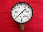 Vintage Nos U.s. Gauge, 1/2" 19921-1 White Face 0-2000 Lb Pressure. Fixed Price $37.50.