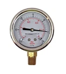 Hfs 30HG/0 Psi Oil Filled Vacuum Pressure Gauge 2.5" Dial, 1/4" Npt Lower Mount. Fixed Price $10.49.