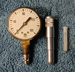 Vtg Usg 0-160 Psi Pressure Gauge 12127-1 With Leather Case 2.5 Dial. Fixed Price $14.99.