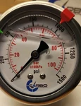 2-1/2" Pressure Gauge, Stainless Steel Case, Liquid Filled, Lower Mnt 100 Psi. Fixed Price $6.99.