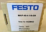 Festo MAP-40-4-1/8-EN 162842 Manometer Pressure Gauge Series W3 1178OMF. Fixed Price $20.00.