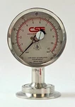 Chicago Stainless Sani-flow Pressure Gauge 3S-EB-25U-GF-BT-SS 0-160 Psi 3-1/2". Fixed Price $150.00.
