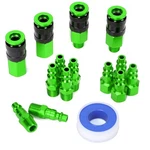 15 Pieces 1/4" Npt Aluminum Air Coupler And Plug Kit, Quick Connect Fittings. Fixed Price $29.34.