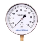 Measureman 304 Stainless Steel Case,contractor Pressure Gauge, 0-100PSI. Fixed Price $30.11.