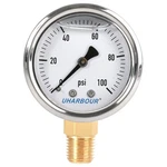 Liquid Filled Fuel Pressure Gauge With 2" Dial And 304 Stainless 0-100PSI. Fixed Price $17.50.