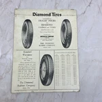 1930 Diamond Tires Dealer Price Card The Rubber Co Akron Oh TF5-L2. Fixed Price $37.50.