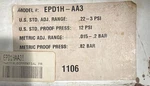 EPD1H-AA3 Barksdale Control Products Pressure Switches, Series Switch,. Fixed Price $515.25.