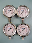 Lot (4) Swagelok 1/4" Npt Gauge 316 Stainless 0-100 Psi 1.5" Face G3. Fixed Price $55.00.