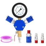 Meanlin Measure 3WAY Air Manifold With 200 Psi Pressure Gauge, Aluminum Indus.... Fixed Price $43.92.