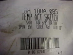 * Nip Carrier HH-18HA-085 Temp Act Switch ZB-102. Fixed Price $135.00.