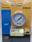 New Pro-flex PFTG-H3430C 3/4" 0-30 Psi Test Gauge With Hex Adapter. Fixed Price $9.35.