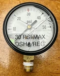 Usg 10-60PSI Pressure Gauge 1/2" Bottom Mount 4" Face Flange Broken Glass. Fixed Price $43.00.