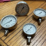Lot 4 Vintage Pressure Gauges, Ashcroft, U.s. Gauge.. Fixed Price $30.00.