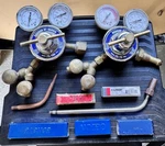 Radnor Harris Oxy-acetylene Regulator Set + Victor Tips & Rosebud 9PC Bundle. Fixed Price $229.00.