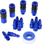 15PCS 1/4" Npt Air Coupler And Plug Kit, Aluminum Quick Connect Fittings Blue. Fixed Price $30.99.