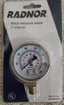 Radnor Brass Pressure Gauge X 200 Psi RAD64003435. Fixed Price $10.00.