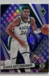 Giannis Antetokounmpo 2023 Panini Phoenix Purple #176 Serial Numbered 115/150. Fixed Price $5.21.