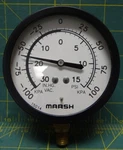 1/2" Marsh Compound Pressure Gauge 30-0-15 Psi -100-0-100 Kpa Lower 1/4 Npt. Fixed Price $40.00.