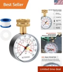 Accurate 0-200 Psi Water Pressure Gauge With Red Max Pointer, 2.5" Dial. Fixed Price $15.39.