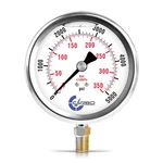 5000 Psi Glycerin Liquid Filled Pressure Gauge, 4" Dial, 1/4 Npt Lower Mount,.... Fixed Price $48.36.