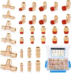 32 Pcs Brass Dot Air Brake Line Fittings Assortment 1/4" 3/8" 1/2" Push To Conne. Fixed Price $91.48.